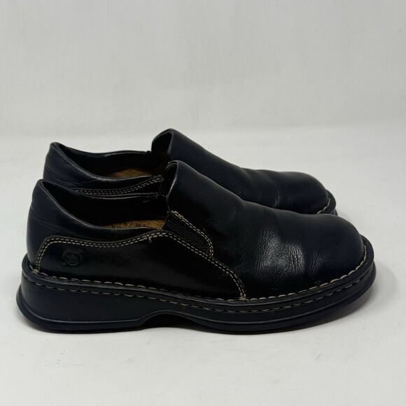 Born Mayflower Loafer Womens 7.5 Black Leather Slip On Casual Comfort Shoes - Picture 1 of 16